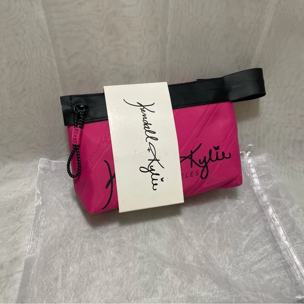 Kendall & Kylie Makeup Bag Cosmetic Bag, Pouch, Pink and Black, NWT